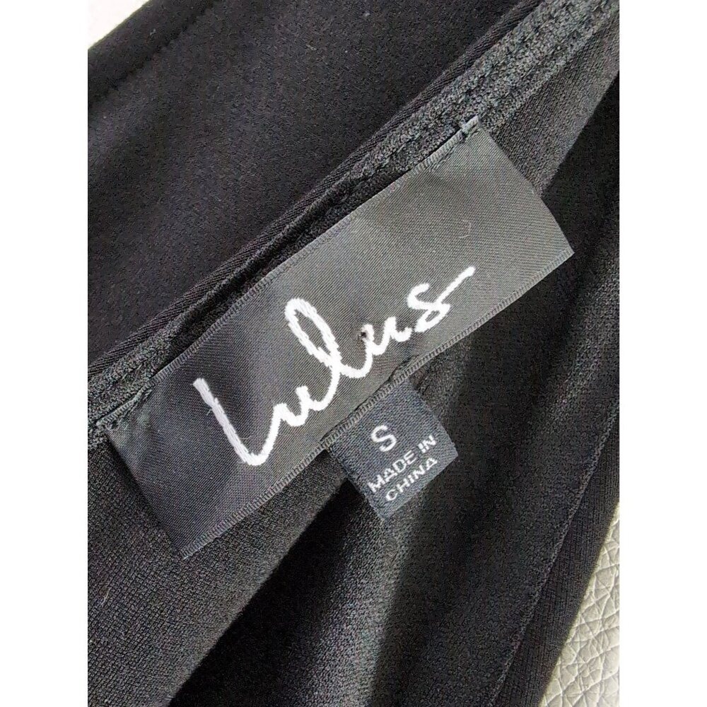 LuLus Rose Skater Dress Women S Black Floral Embroidered Romantic Boho Festival - Picture 6 of 10